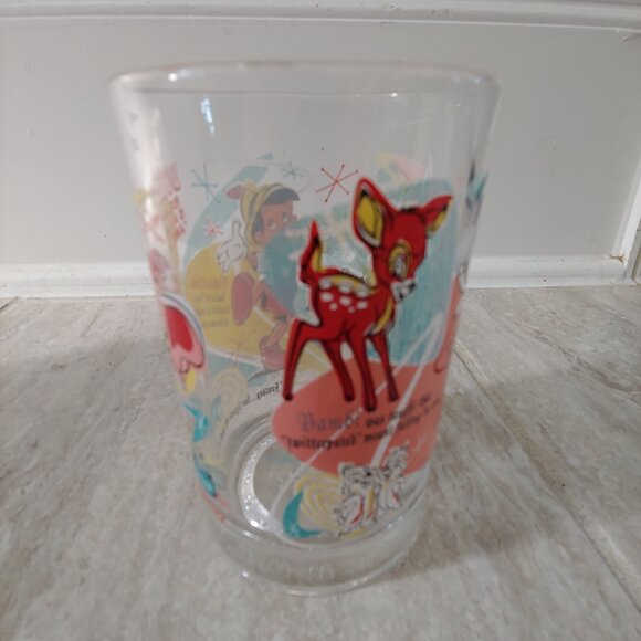 McDonalds Disney 100 Years of Magic Bambi Dumbo Pinocchio Glass Tumbler - Picture 3 of 6